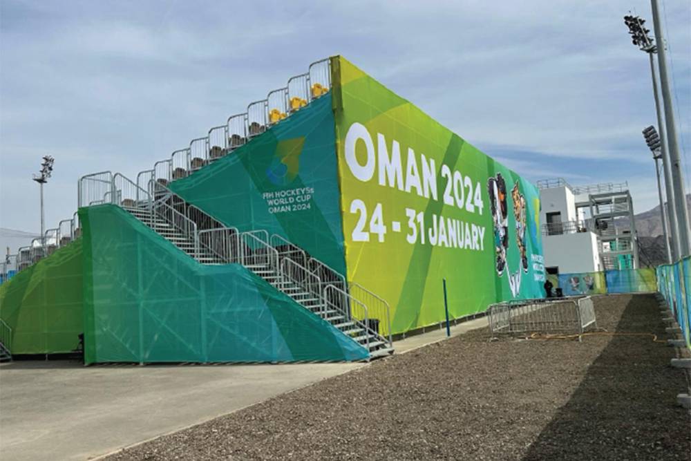 Hockey World Cup Oman 2024 · grandstand wrap